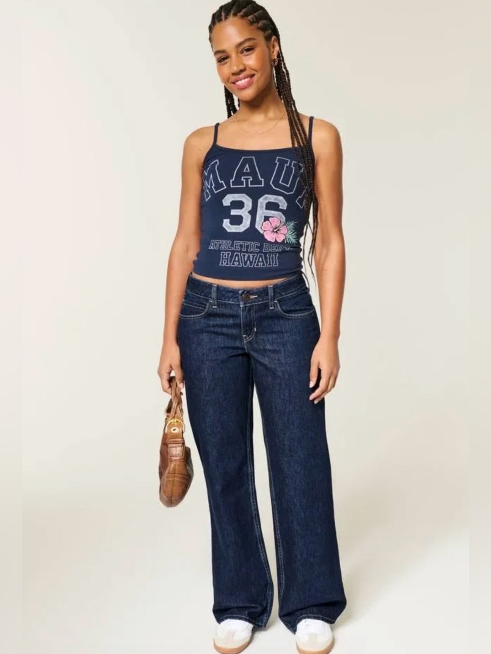 hollister low rise baggy jeans dark wash